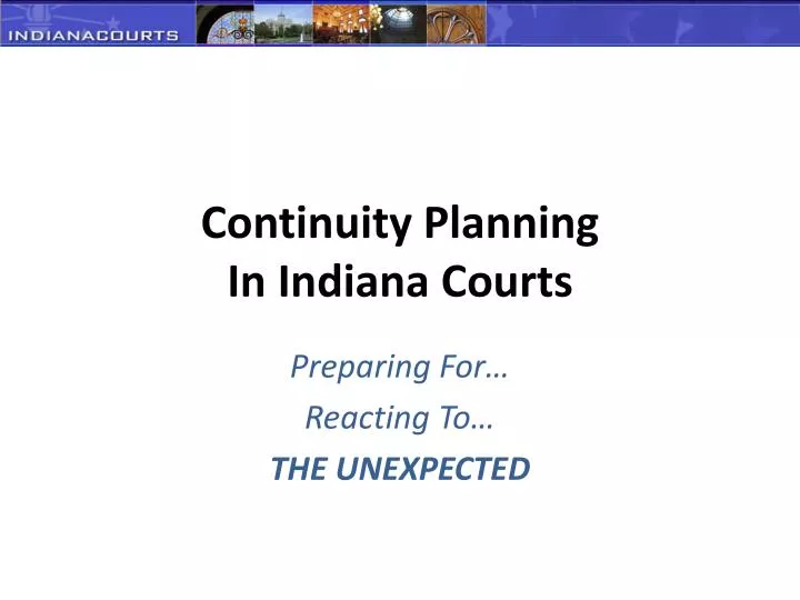 continuity planning in indiana courts