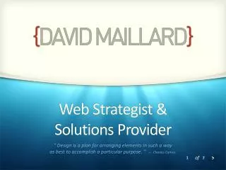 Web Strategist &amp; Solutions Provider