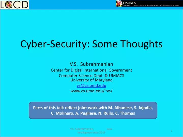 cyber security some thoughts
