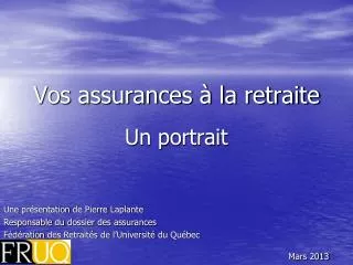 vos assurances la retraite