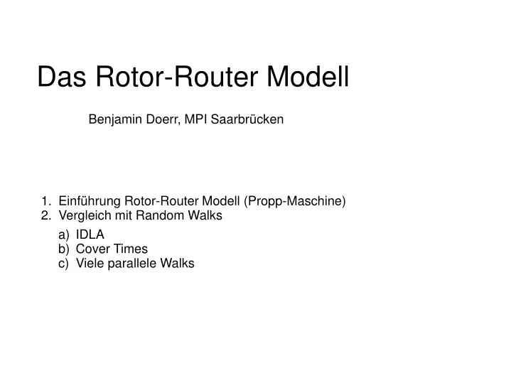 das rotor router modell
