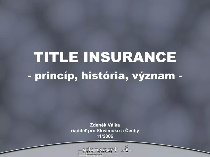 title insurance princ p hist ria v znam