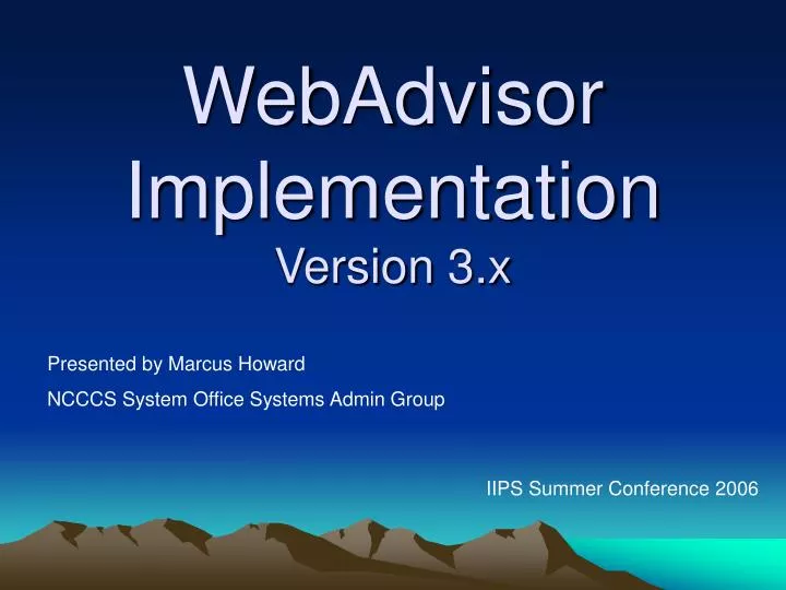 webadvisor implementation version 3 x