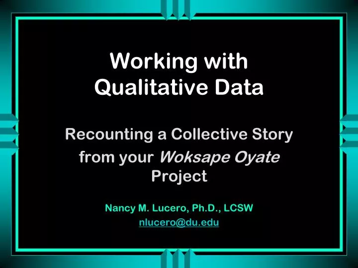 working with qualitative data