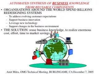 AUTOMATED SYNTHESIS OF BUSINESS KNOWLEDGE FROM REUSABLE COMPONENTS