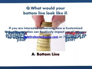 Q:What would your bottom line look like if: