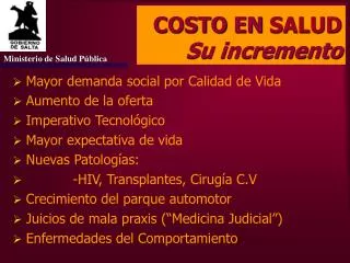 costo en salud su incremento