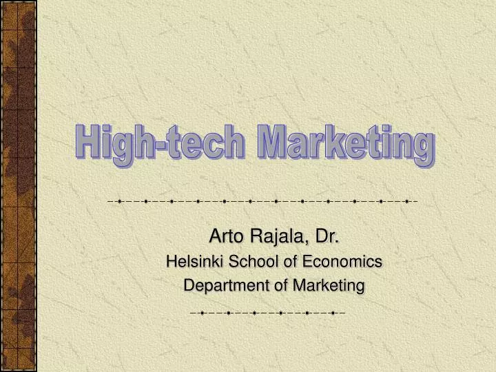 arto rajala dr helsinki school of economics department of marketing