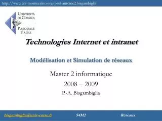 technologies internet et intranet mod lisation et simulation de r seaux