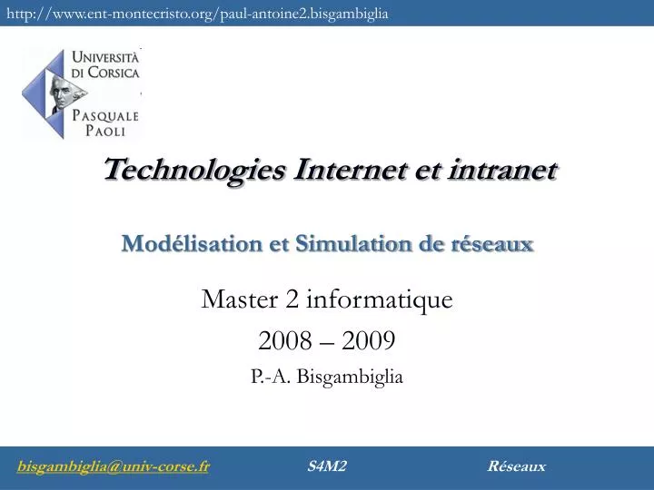 technologies internet et intranet mod lisation et simulation de r seaux