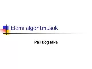 elemi algoritmusok
