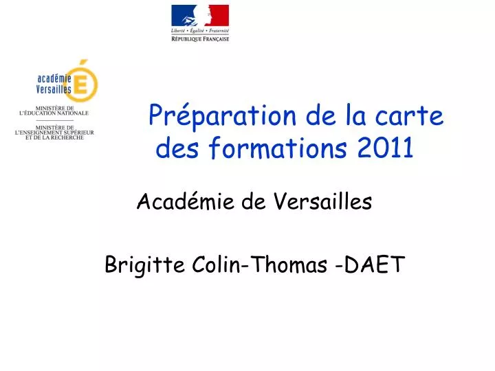 pr paration de la carte des formations 2011