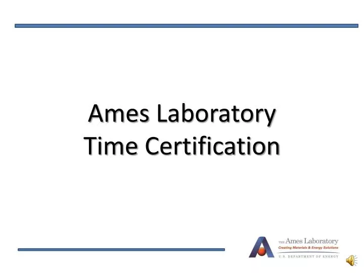 ames laboratory time certification