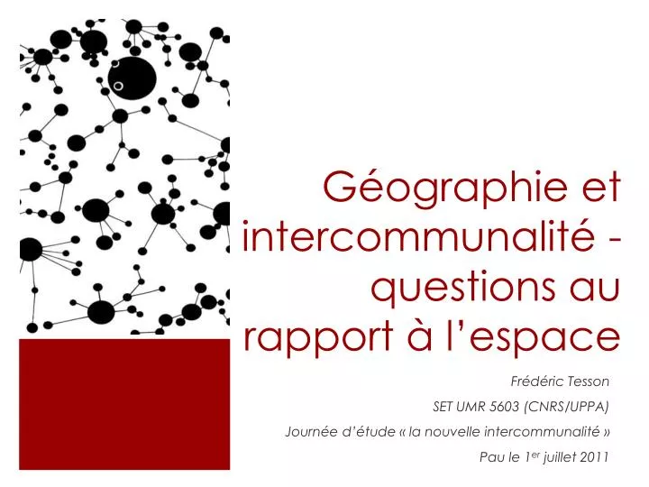 g ographie et intercommunalit questions au rapport l espace