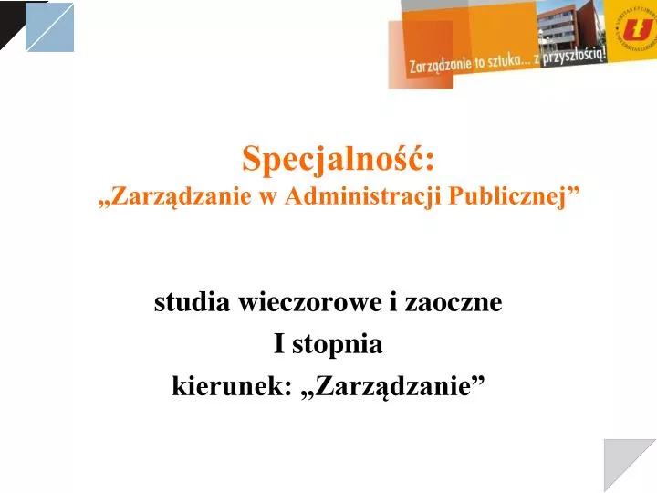 specjalno zarz dzanie w administracji publicznej