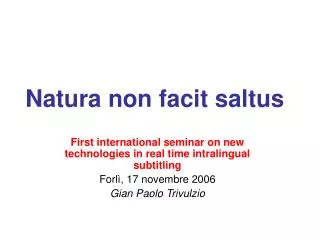 natura non facit saltus
