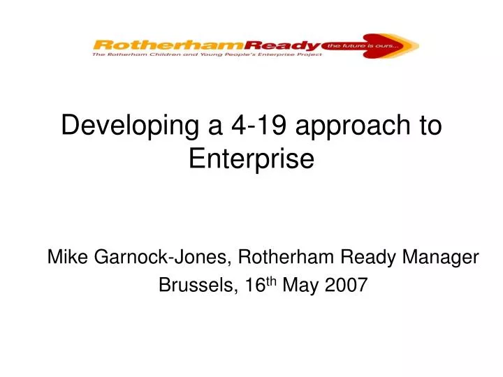 developing a 4 19 approach to enterprise