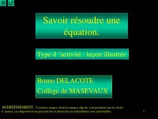 savoir r soudre une quation