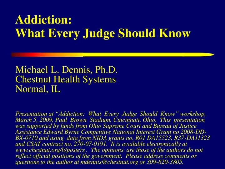 addiction what every judge should know