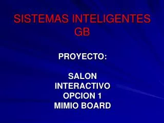 sistemas inteligentes gb