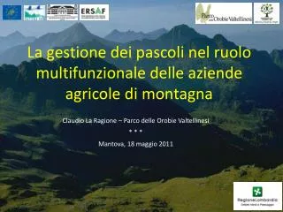 la gestione dei pascoli nel ruolo multifunzionale delle aziende agricole di montagna