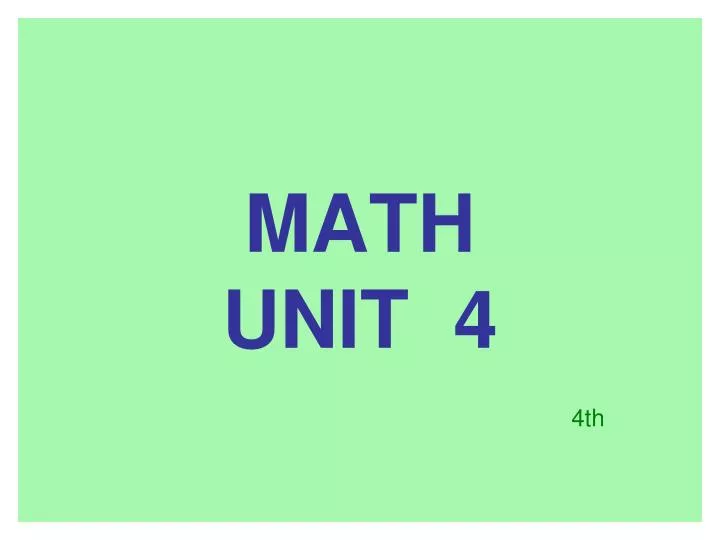 math unit 4