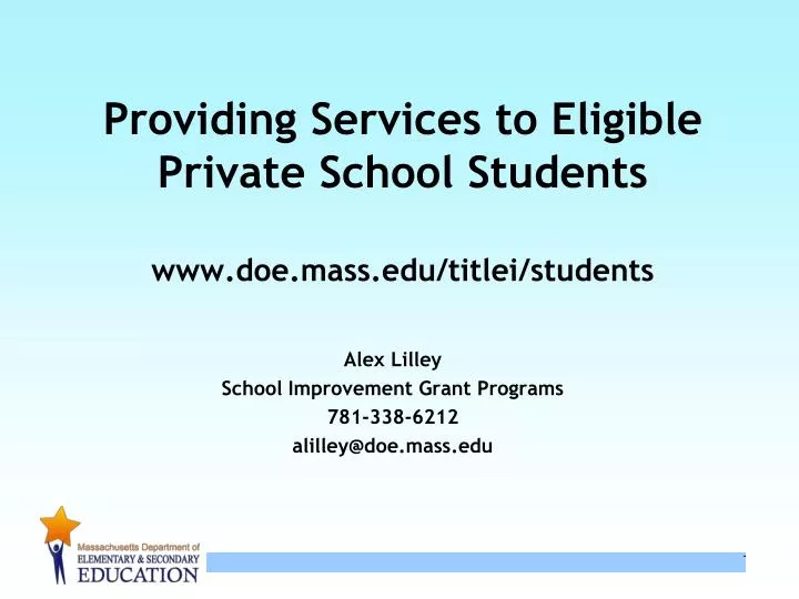 providing services to eligible private school students www doe mass edu titlei students