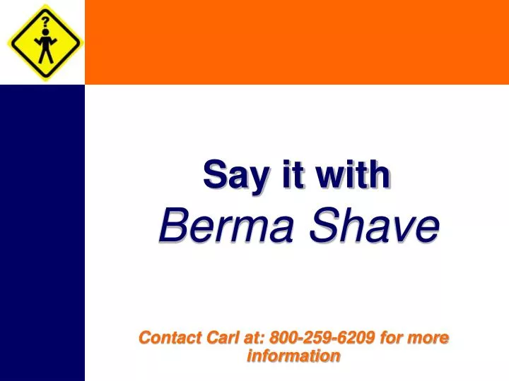 say it with berma shave