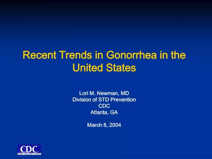 recent trends in gonorrhea in the united states