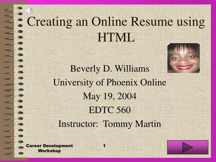 creating an online resume using html