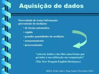 aquisi o de dados