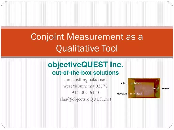 conjoint measurement as a qualitative tool