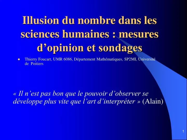 illusion du nombre dans les sciences humaines mesures d opinion et sondages