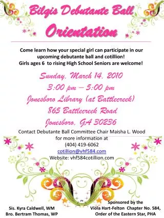Contact Debutante Ball Committee Chair Maisha L. Wood for more information at (404) 419-6062