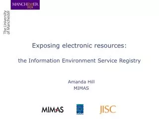 Exposing electronic resources: the Information Environment Service Registry