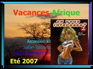vacances afrique