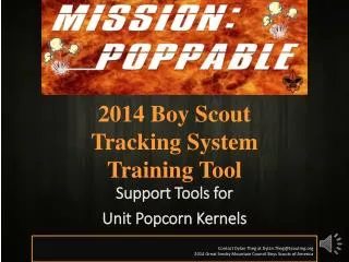 2014 Boy Scout Tracking System Training Tool