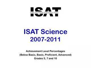 ISAT Science 2007-2011