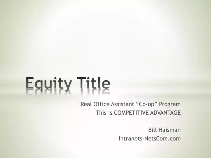 equity title