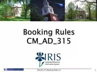 Booking Rules CM_AD_315