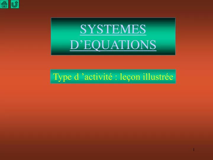 systemes d equations