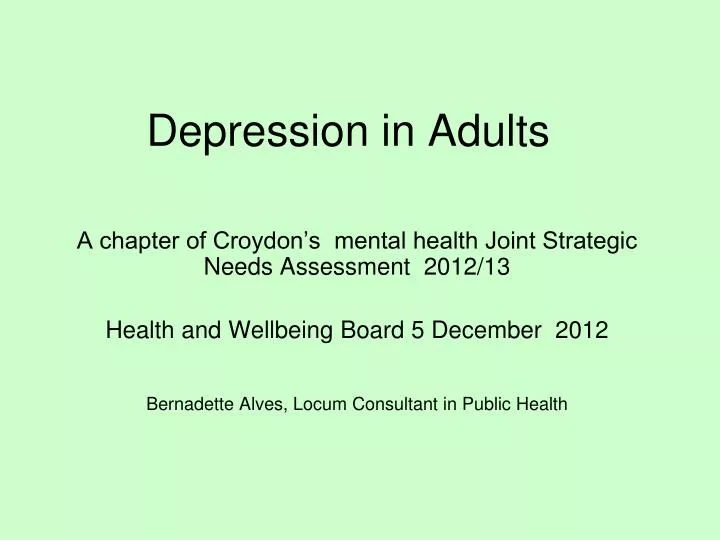 depression in adults