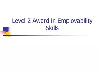 level 2 award in employability skills