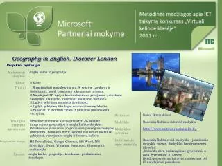 Geography in English. Discover London