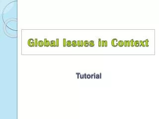 global issues in context