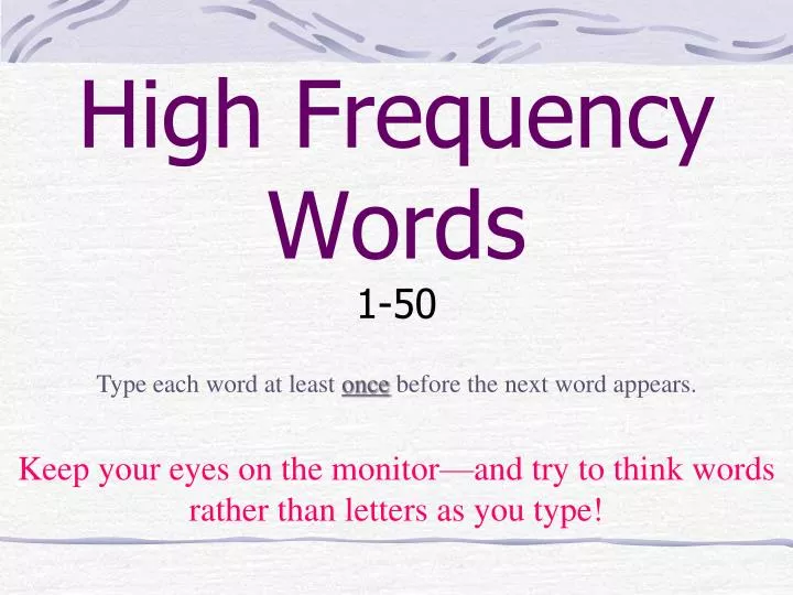 high frequency words 1 50