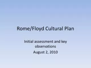 Rome/Floyd Cultural Plan