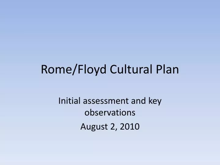 rome floyd cultural plan