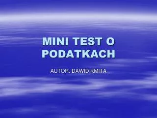 mini test o podatkach