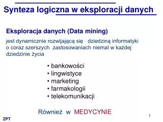 synteza logiczna w eksploracji danych